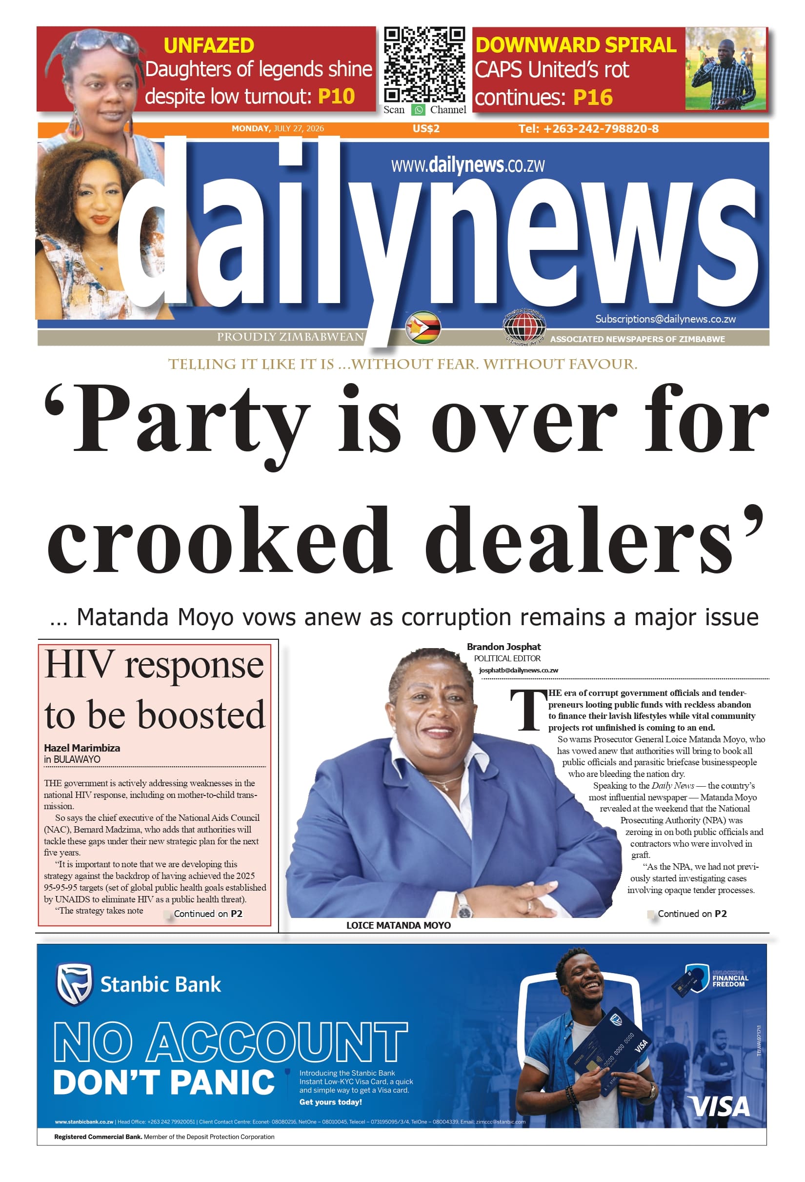 Monday 27 July 2026